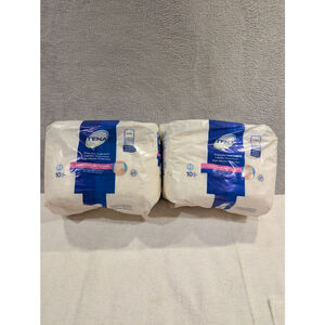 2 pkg Women's TENA White & Blue Protective Underwear L Incontinence 10 In Ea